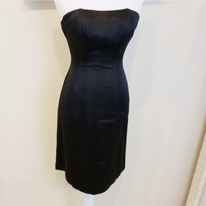 Banana Republic Strapless Black Satin Dress